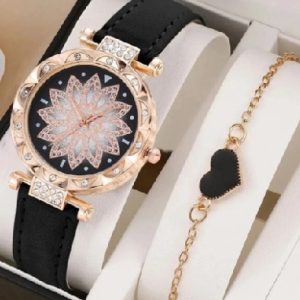2pcs Set Women Watches Fashion Casual Quartz Wristwatch Ladies Simple Watch For Women Female Clock Girl Gift relogio feminino