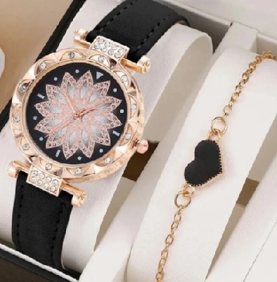 2pcs Set Women Watches Fashion Casual Quartz Wristwatch Ladies Simple Watch For Women Female Clock Girl Gift relogio feminino