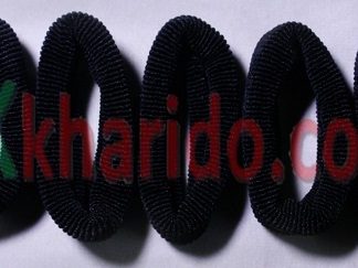 Hair Ties Strong Pony Large Size for Girls and Women Black (Pack of 12 pieces)