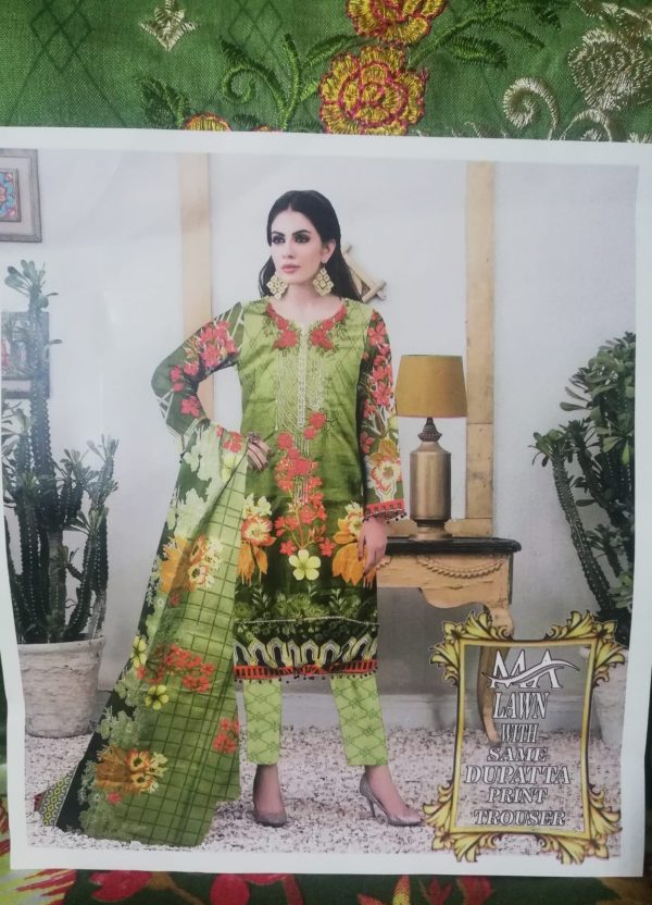 3Pcs Lawn Suit with lawn dupatta (Embroidery) for women and girls (Copy) (Copy) (Copy) (Copy) (Copy) (Copy) (Copy)