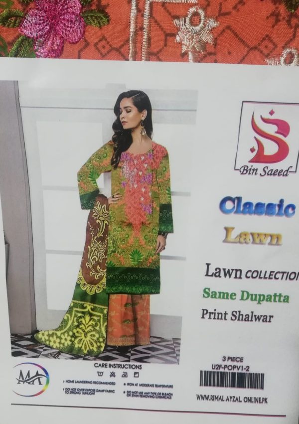 3Pcs Lawn Suit with lawn dupatta (Embroidery) for women and girls (Copy) (Copy) (Copy)
