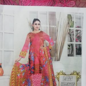 3Pcs Lawn Suit with lawn dupatta (Embroidery) for women and girls (Copy) (Copy)