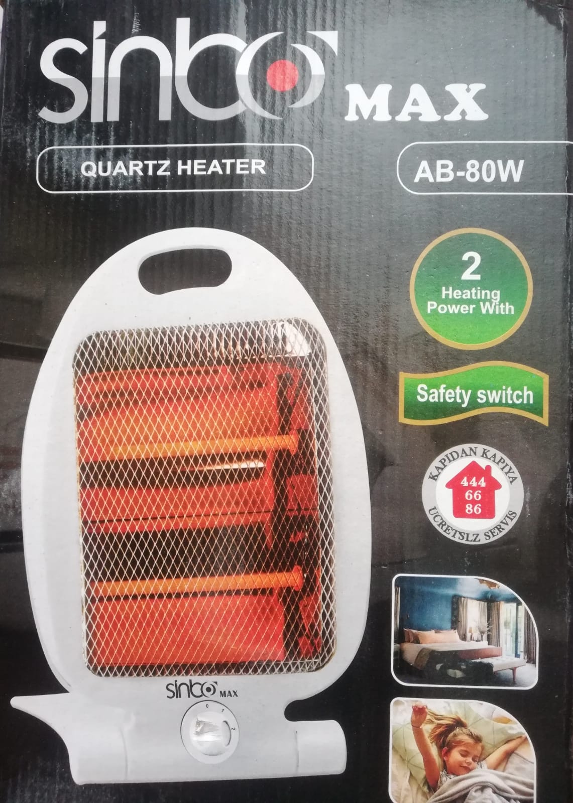 Sinbo Max Heater 2 rods of 800w With Safety Lock 3755