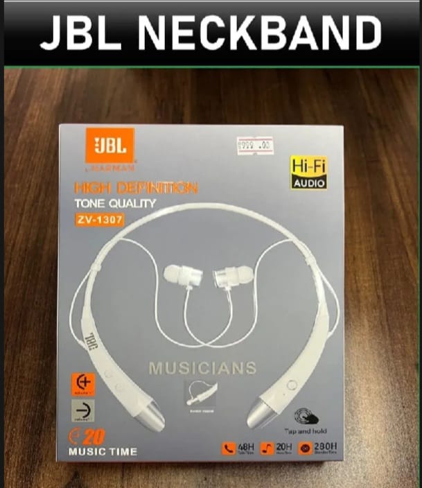 BL ZV 1307 Wireless Bluetooth Neckband | Hi-Fi Audio Wireless Earphones with HD Sound | 20H Music Playback, 48H Talk Time, 280H Standby | Tap & Hold Controls | Comfortable Neckband for Musicians & Everyday Use