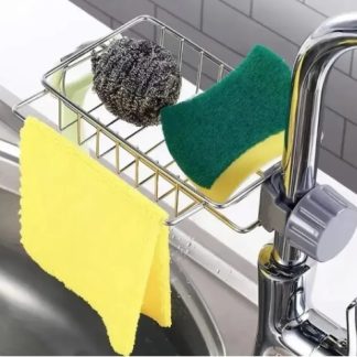 Sponge Holder for Kitchen Stainless Steel Faucet Rack Adjustable Sink Caddy Organizer Soap Drainer Bathroom Accessories